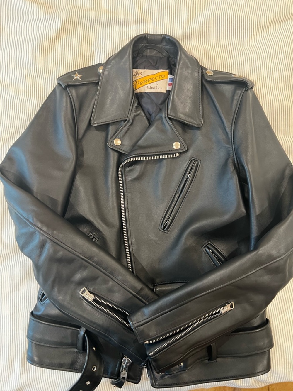 Schott NYC Perfecto 613s Black Leather Biker Jacket